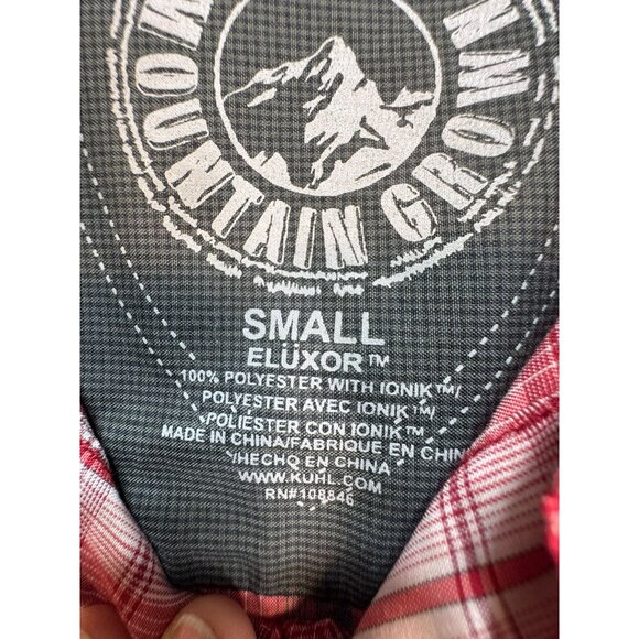 Kühl Men's Short Sleeves Button Up Shirt Size S Red Plaid Eluxor Pockets Casual - Picture 3 of 11